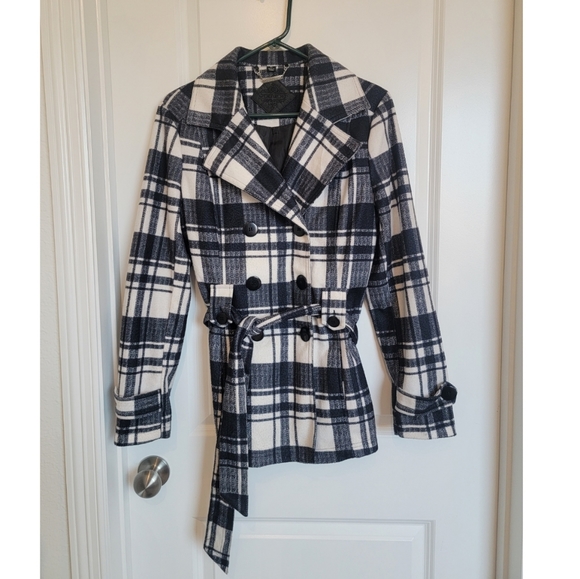 Jou Jou Jackets & Blazers - Jou Jou Buffalo Plaid Peacoat-Large